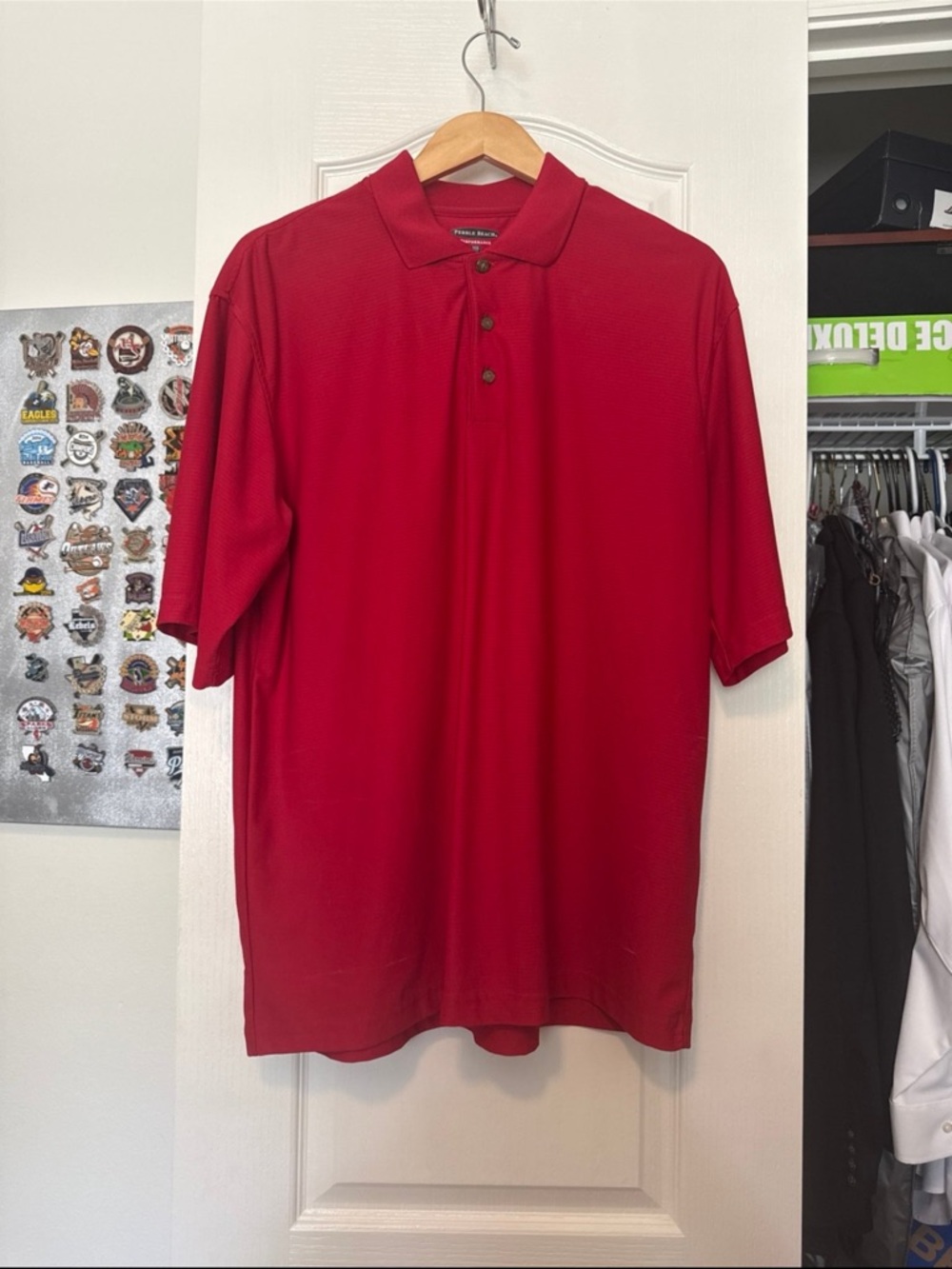 Pebble Beach Red Men's Short-Sleeve Polo